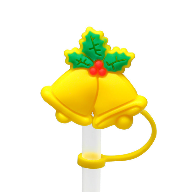 Wholesale 20pcs Cartoon Christmas Series Party Silicone Straw Caps Straw Decoration